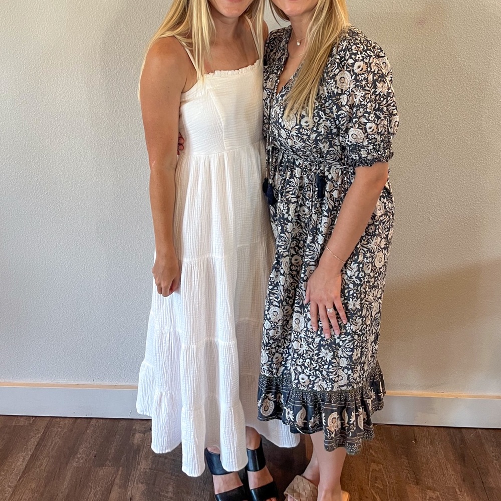 Knox Rose Sleeveless White Gauze Tiered Maxi Boho Summer Dress